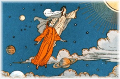 This is an illustration of Elijah who was taken by 'angels' and 'shown the keys to heaven and earth.' (picture by Dawn)